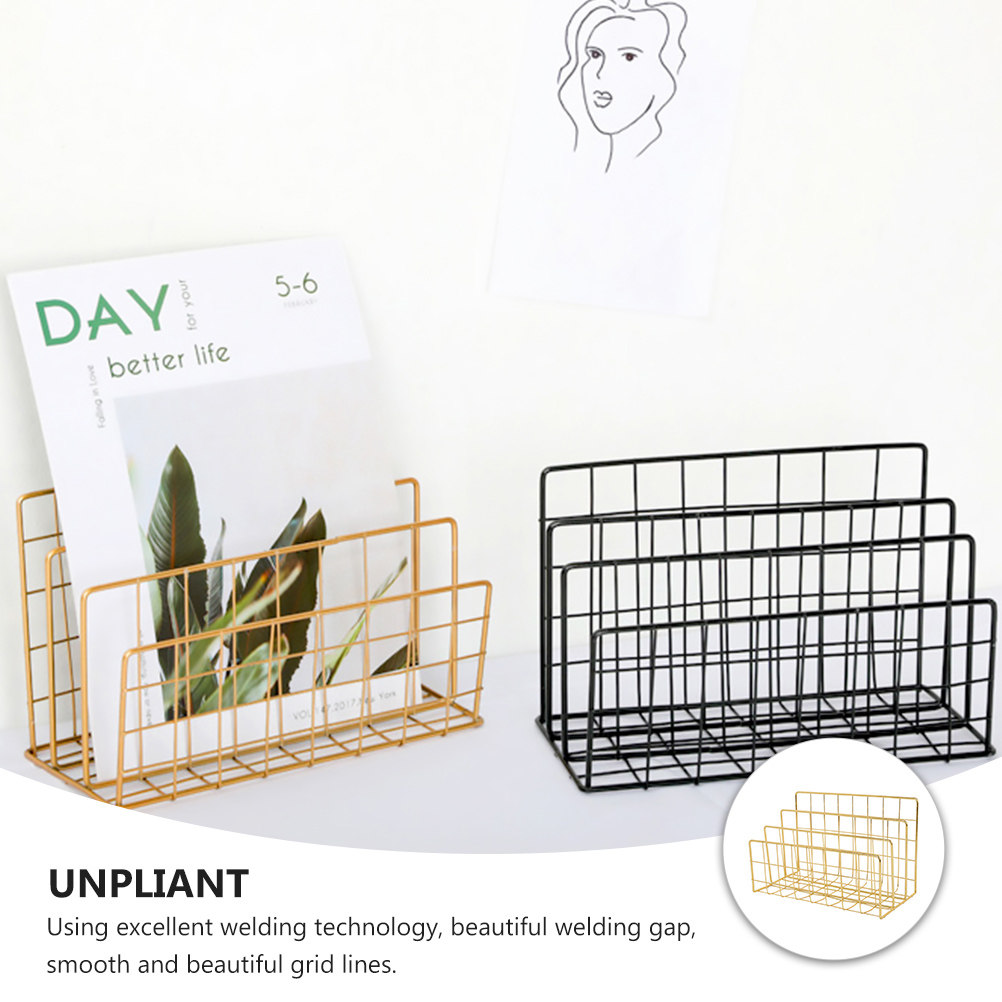 Metal Desktop Mail Organizer 3 - Magazine Holder Rack recension och pris