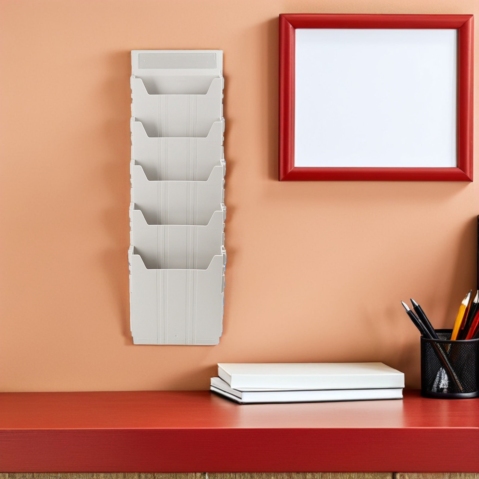 Wall Mounted File Organizer Ad - Magazine Holder Rack recension och pris