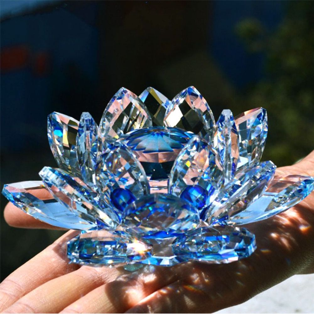 Crystal Lotus Flower Figurine  - Paper Weight Crystal recension och pris