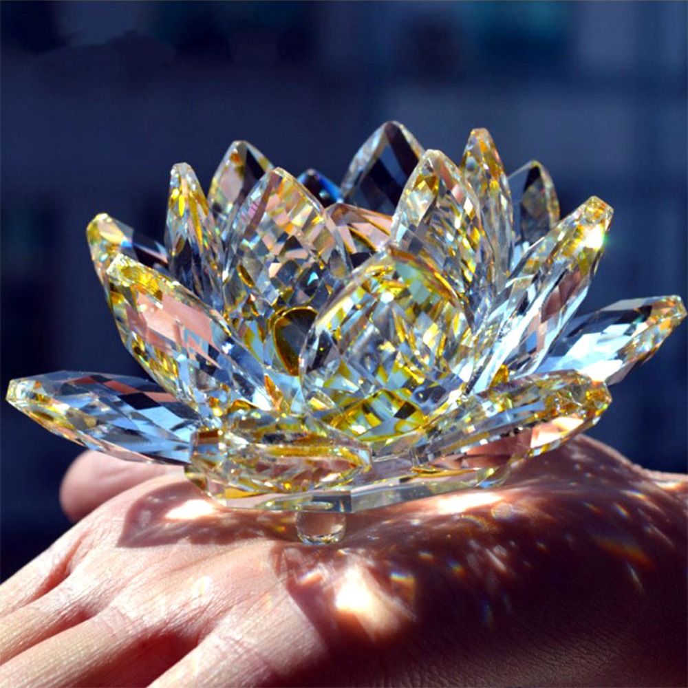 Crystal Lotus Flower Figurine  - Paper Weight Crystal recension och pris