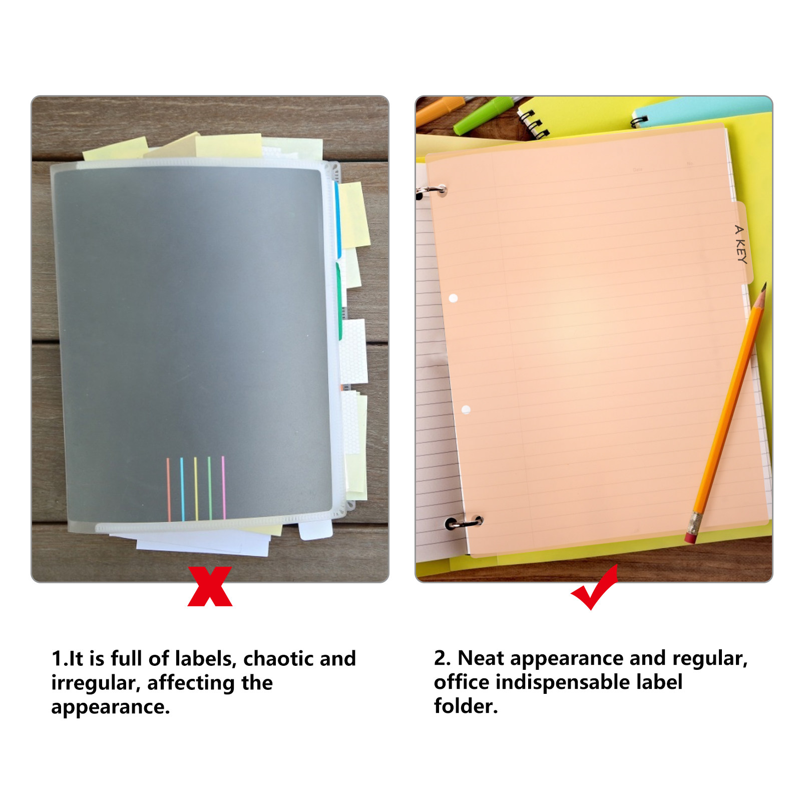 10Pcs Professional Plastic Ind - Tab Divider A4 recension och pris
