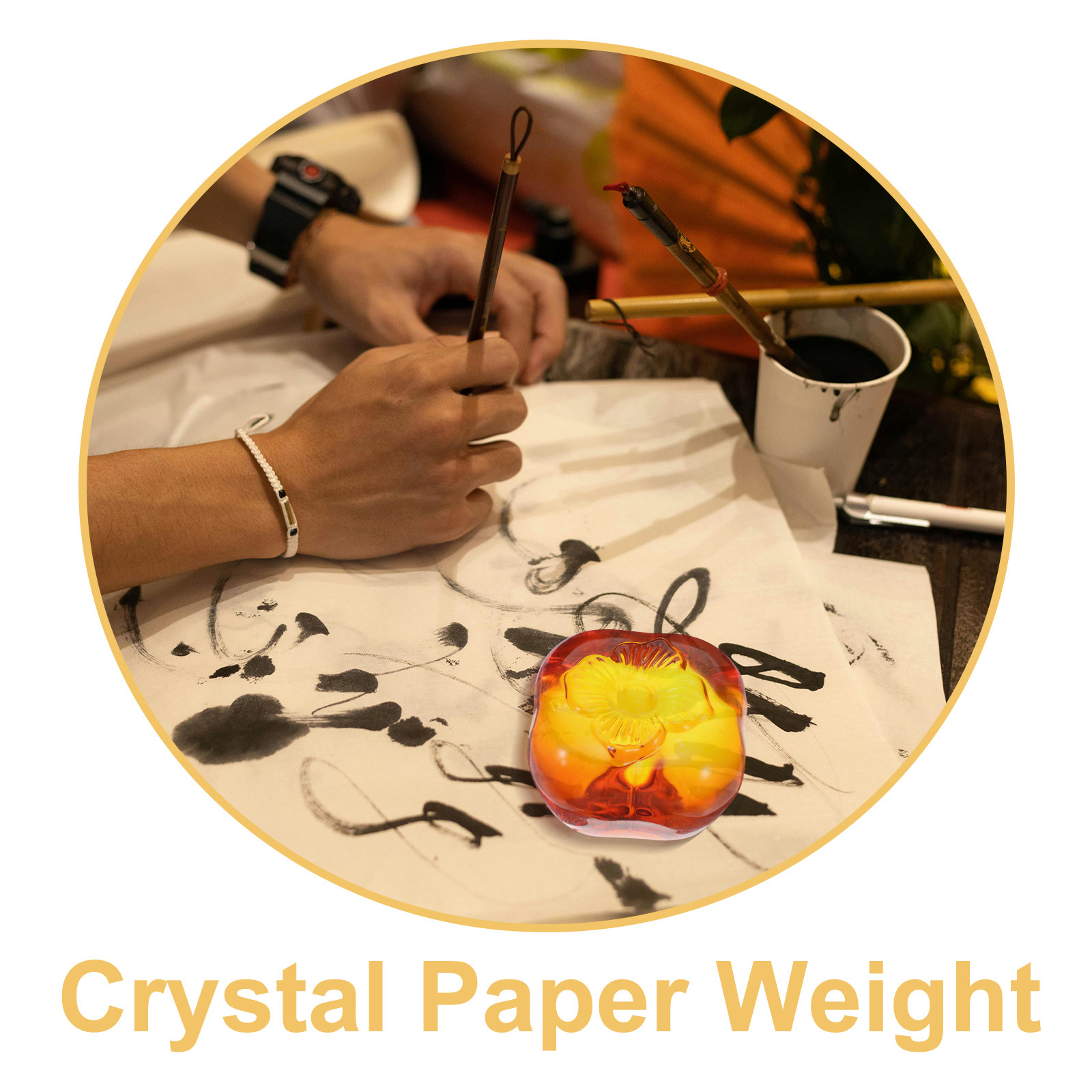 Glass Persimmon Paperweight Cr - Book Weight Glass recension och pris